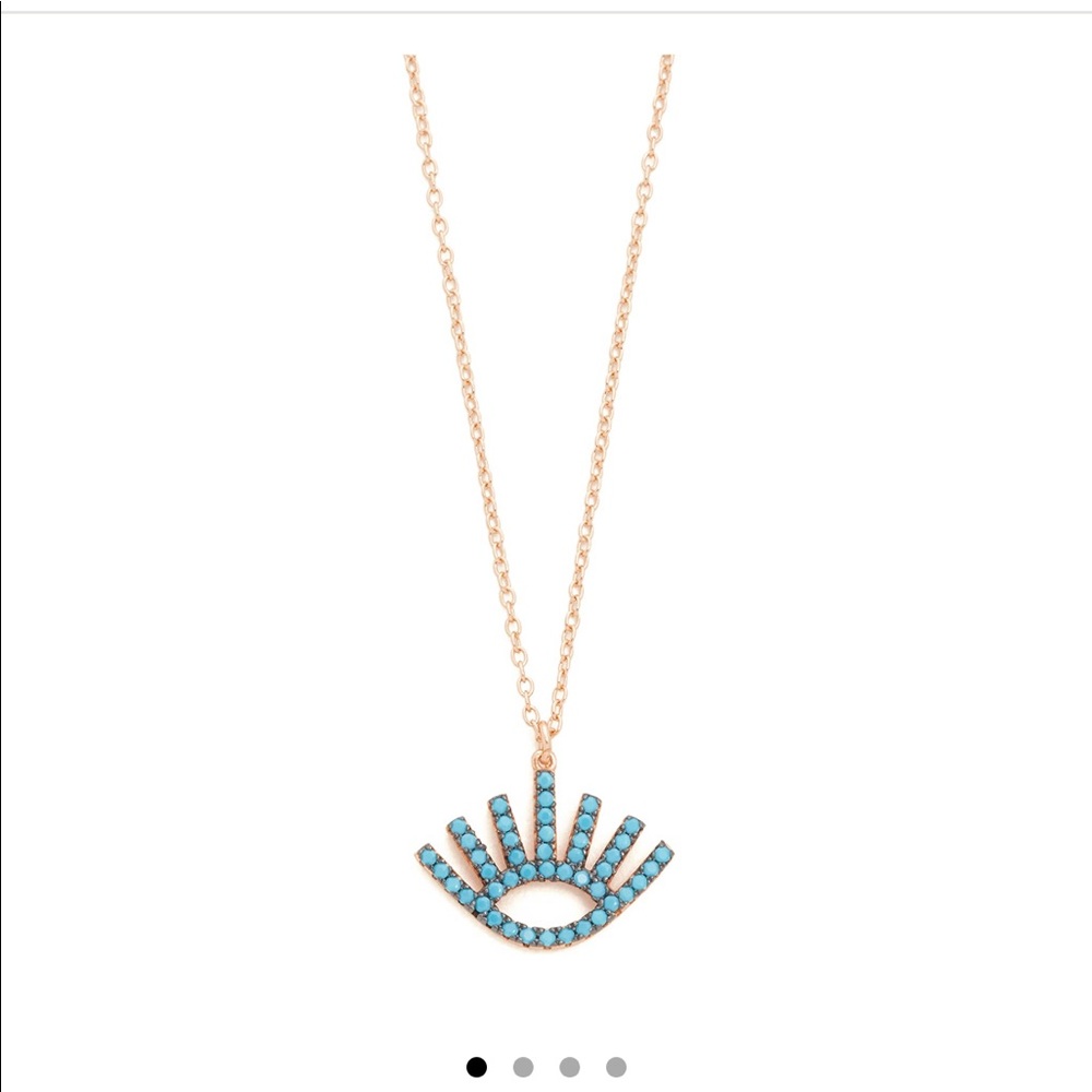 Shashi open evil eye turquoise necklace never worn
